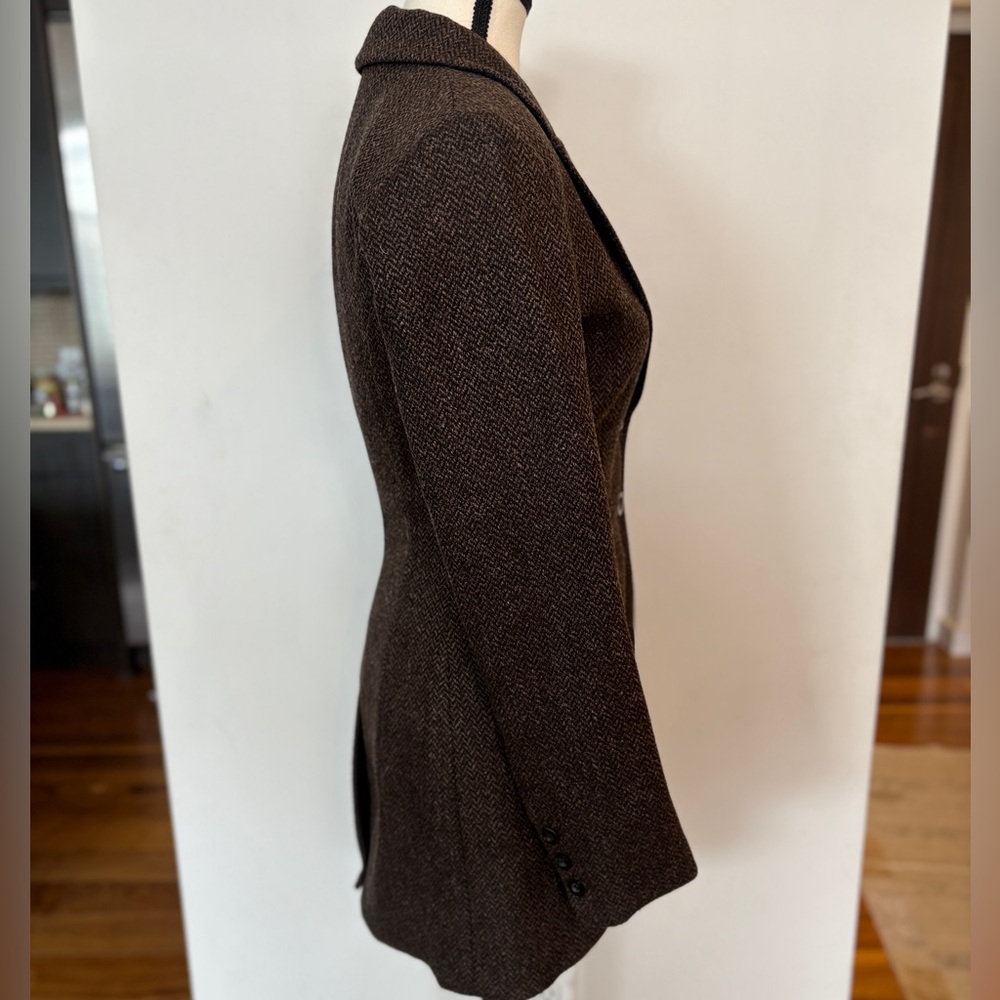 Peruvian Connection Brown Herringbone Blazer - Picture 2 of 5